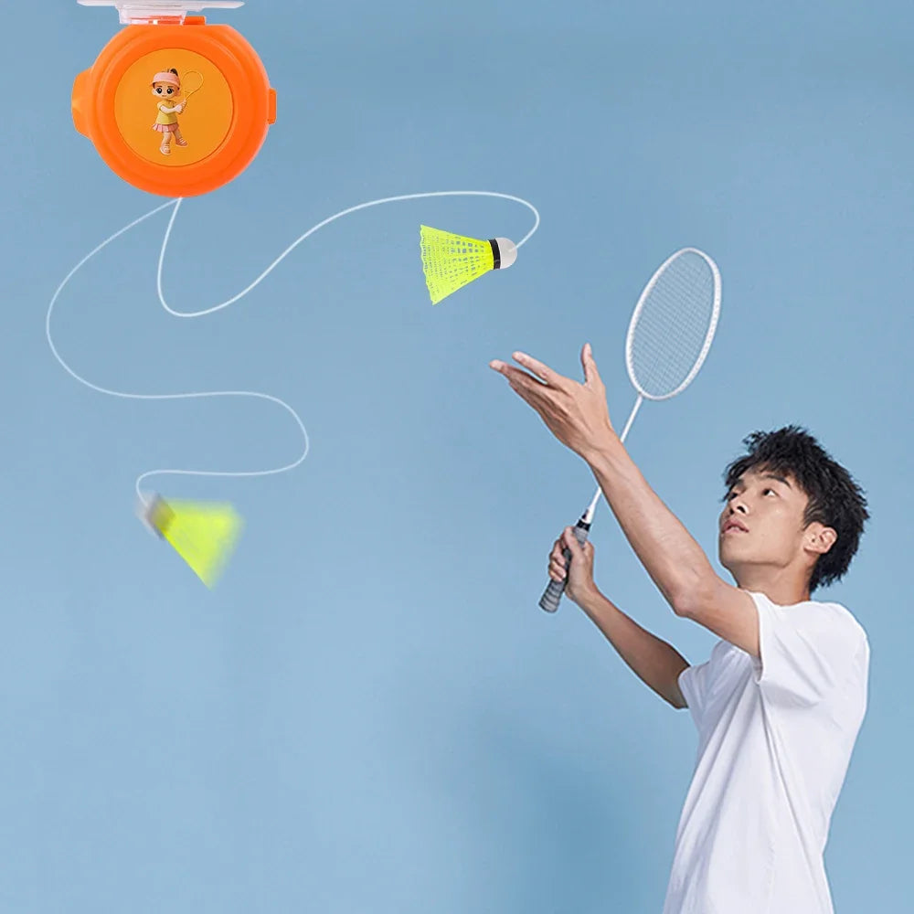 Solo Badminton Training Device Badminton Single Player Rebound Practice Swing Adult Self-Adhesive Elastic Badminton Trainer Set