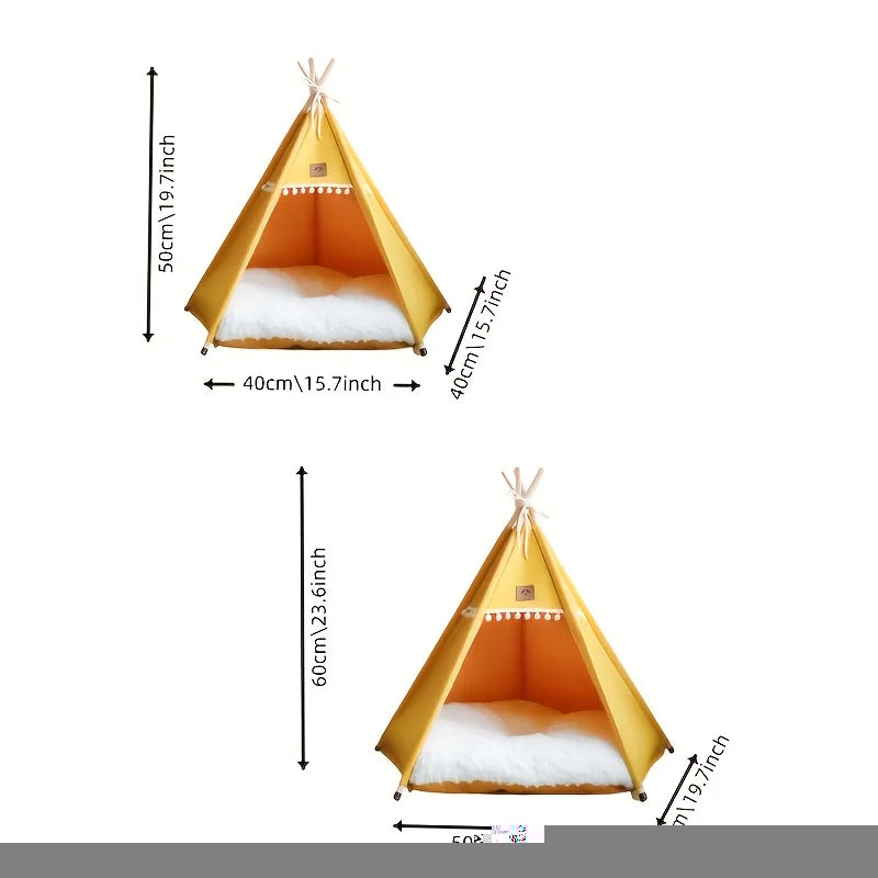 Lighted Pet Tent Bed With Cushions - All-Season Comfortable Cat And Dog Tent,  Suitable For Small To Medium-Sized Pets