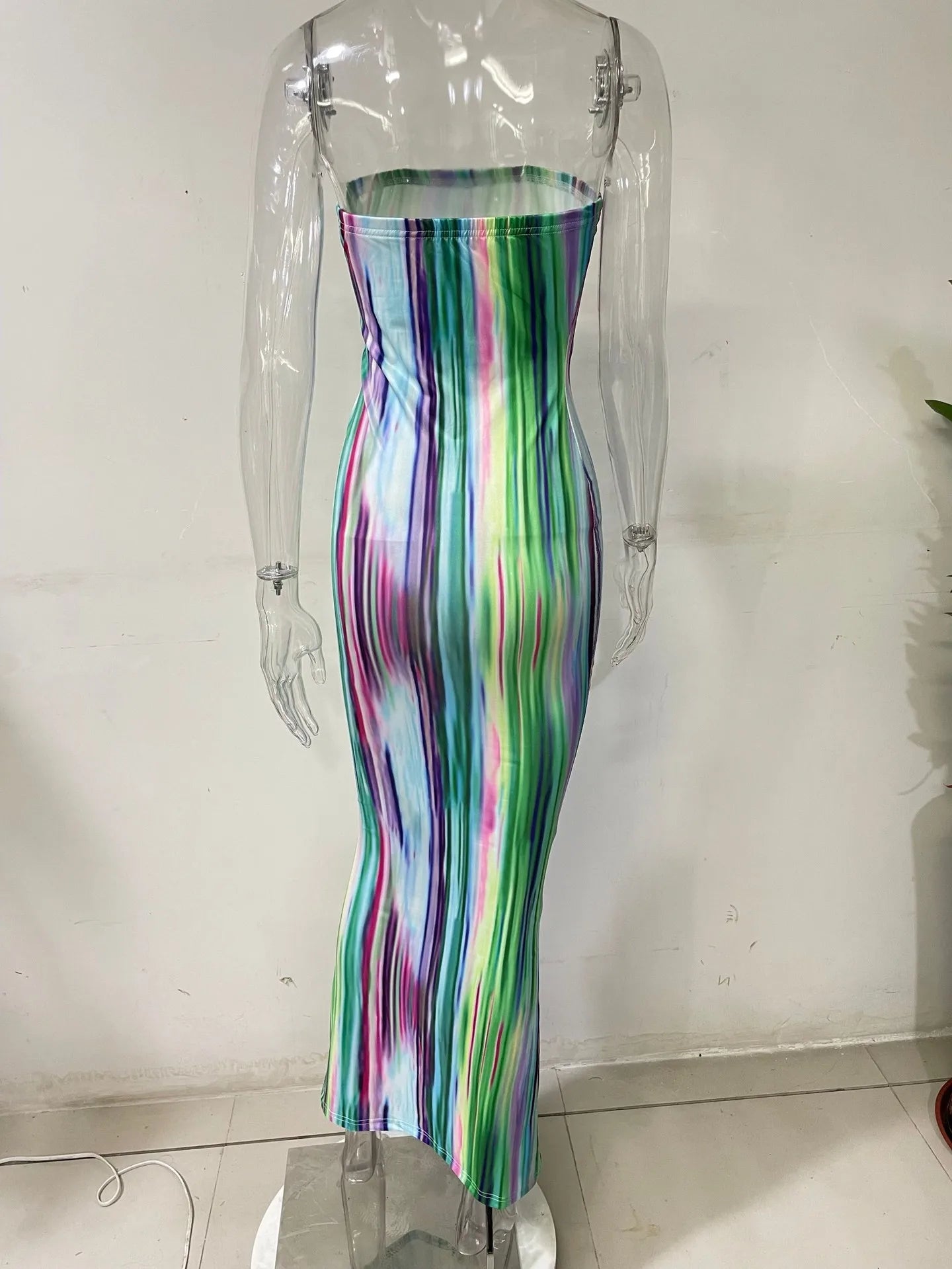 Spring And Summer Dresses For Women Chest Wrap Printed Off Shoulder Bandage Slim Sexy Long Dress 2023 New Fashion party MsChuh