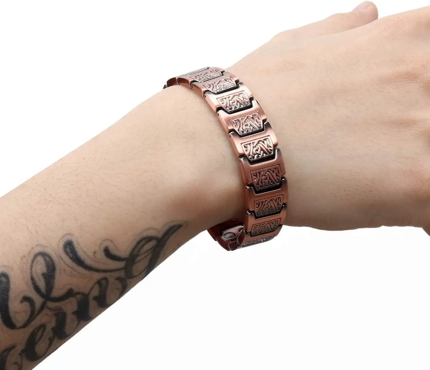 ARADOO Copper Bracelet for Men 100% Pure Copper Magnetic Link Bracelets Jewelry