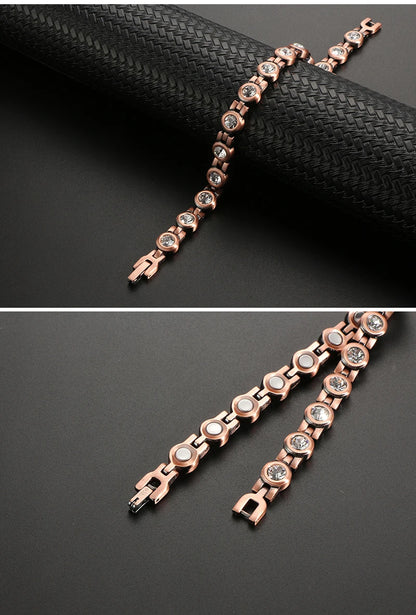 Magnetic Copper Anklets Ankle Braclelet for Women with Therapy 3500 Gauss Magnet