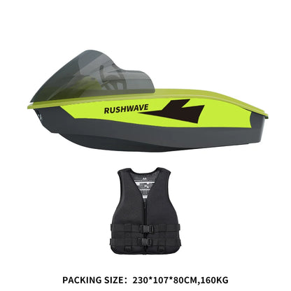 RUSH WAVE Mini Electric Sport Yacht 2-Person Capacity Durable ASA Material Multi-Functional Fishing & Water Sports Boat