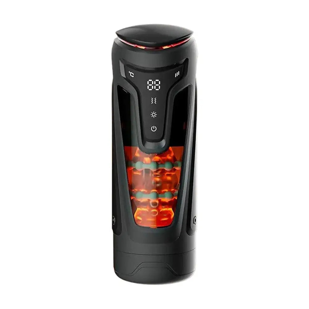 Telescopic Heating Male Intimate Massager, Digital Display Vibration Transparent Smart Training Adult Wellness Gadget