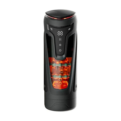 Telescopic Heating Male Intimate Massager, Digital Display Vibration Transparent Smart Training Adult Wellness Gadget