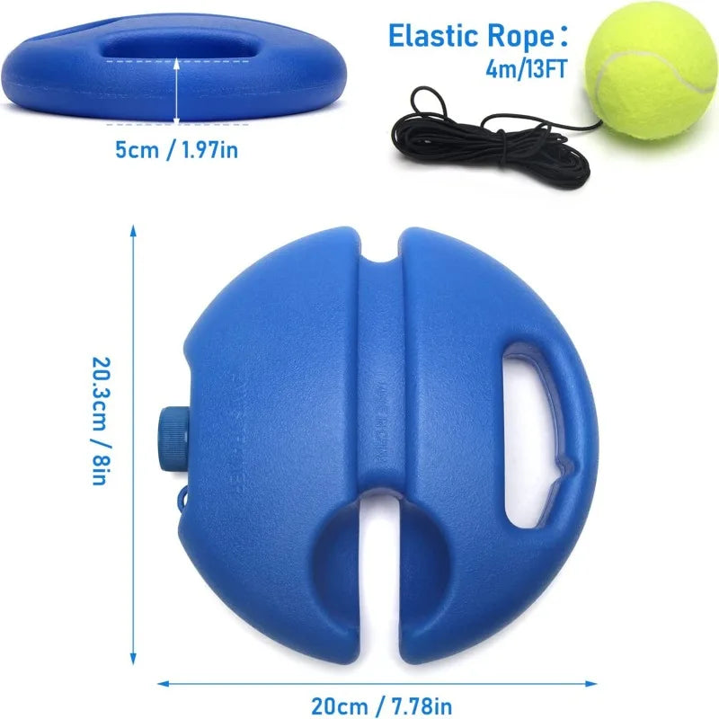 Portable Solo Tennis Trainer - With Bounce Ball & Practice Rope, Easy Setup for Backyard, Court or Gym, Improve Skills Anywhere