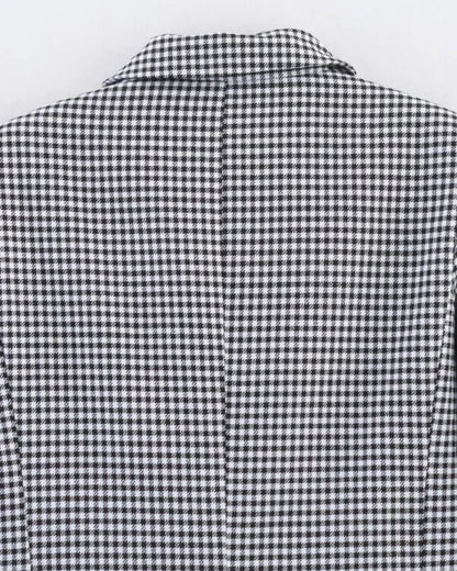 Women's Plaid Blazer Spring Casual Double Breasted Suit Jacket Office Work Daily Outwear Two Colors