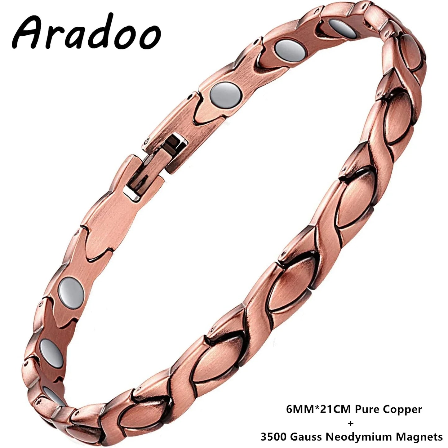 ARADOO Premium Copper Bracelets For Women with 3500 Gauss Neodymium Magnets Love