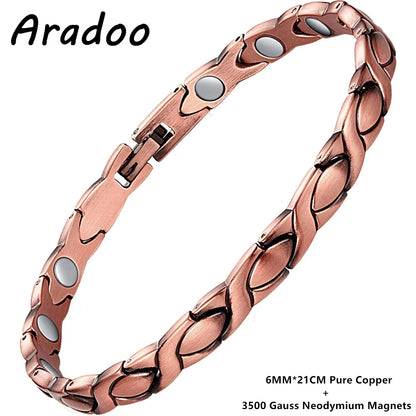 ARADOO Premium Copper Bracelets For Women with 3500 Gauss Neodymium Magnets Love