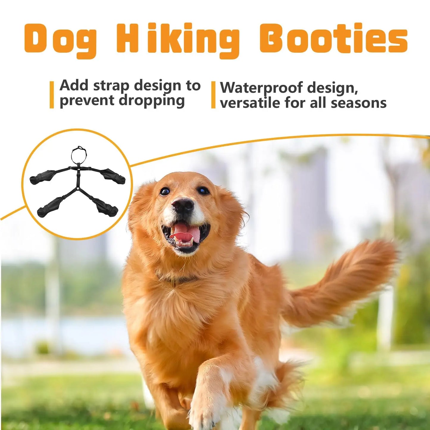 Waterproof Dog Shoes Adjustable Outdoor Walking Non-Slip Soft Dog Boots Bulldog Paw Protection Rainy Day Pet Breathable Shoes