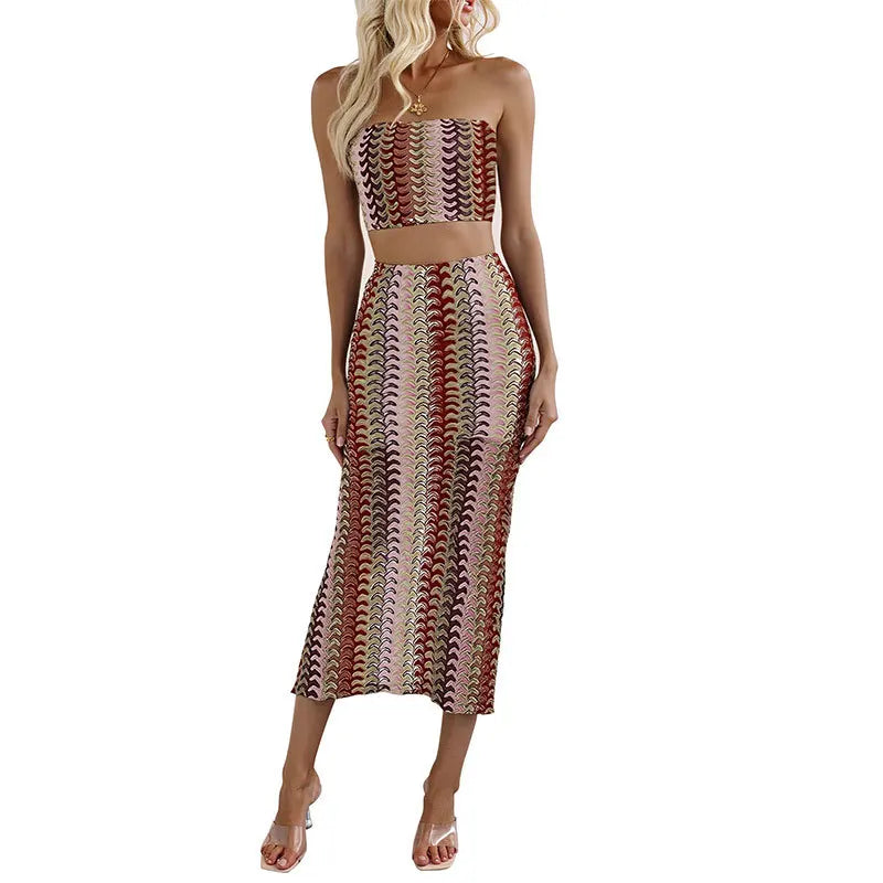 Casual Slim 2 Pieces Skirt Set For Woman 2026 Summer Elegant Women's Two Pieces Dress Full Set Suit Outfit Fashion Matching Sets