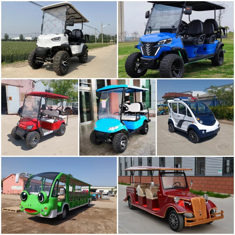 MMC 4WD aluminum alloy frame, off-road tires, 48V/72V Lithium Battery Acoustic 2/8 Seat Golf Cart, 4000W/7000W Golf Cart