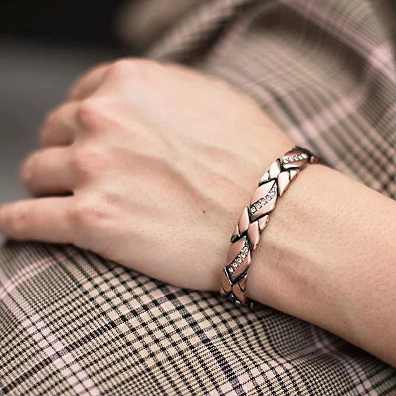 Pure Copper Bracelets for Women,Crystal Ultra Magnetic Bracelets for Women with