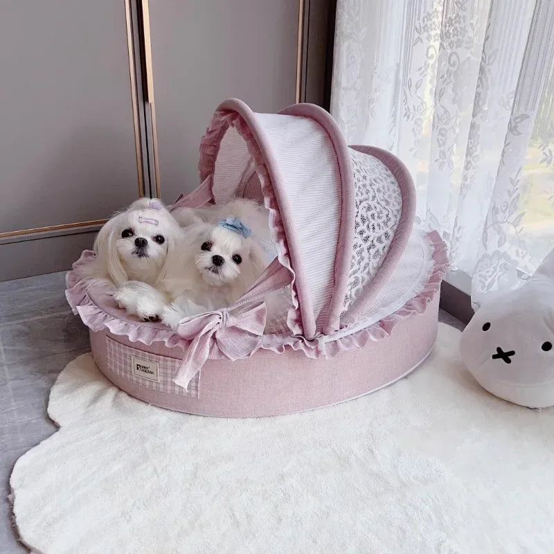 Indoor Dog Kennel Soft Playpen Booth Dogs Villa Luxury Small Dogs Cradle Beds Sleeping Teddy Large Doghouse Cat Pets Supplies