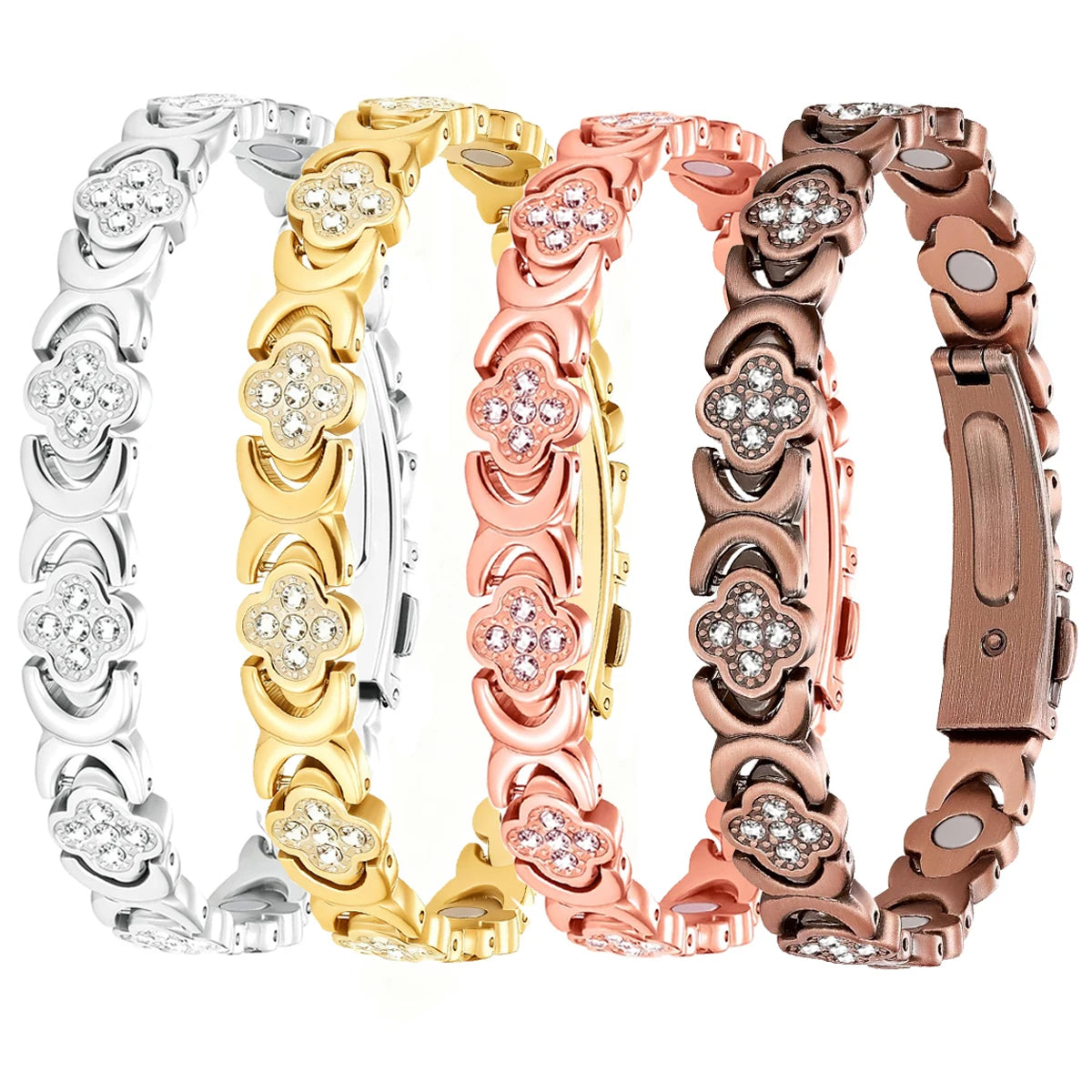 1Pcs Fashionable Light Luxury Clover Bracelet with Sparkling Cubic Zirconia for