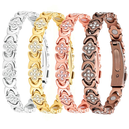 1Pcs Fashionable Light Luxury Clover Bracelet with Sparkling Cubic Zirconia for