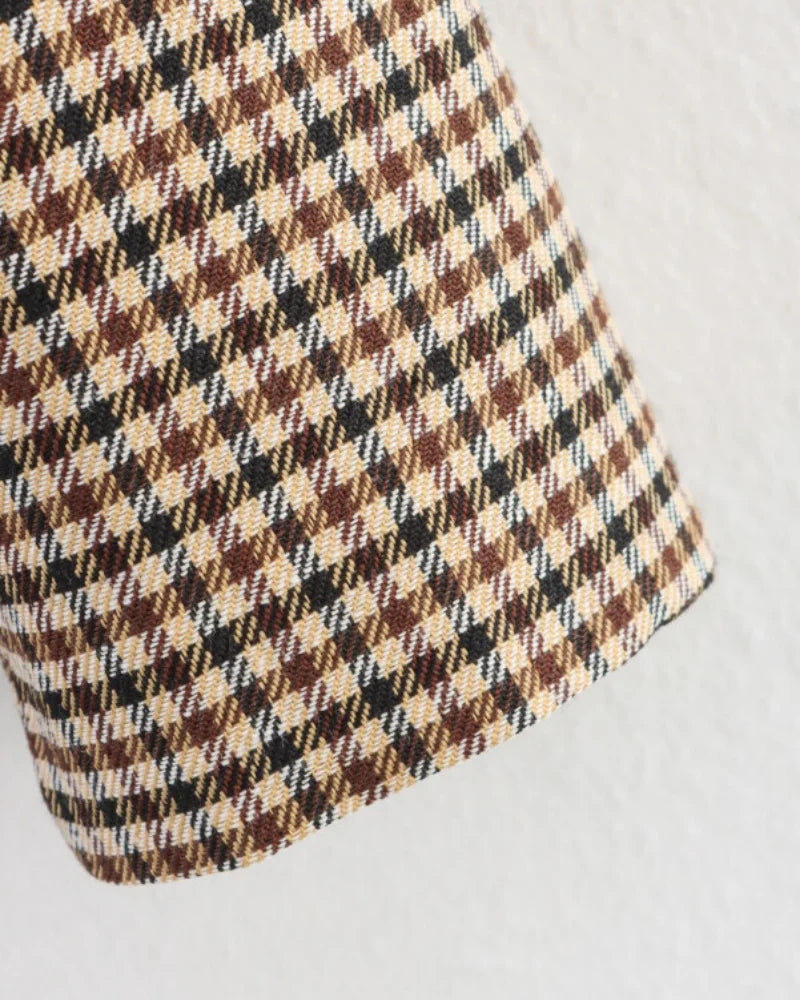 Women's Plaid Blazer Spring Casual Double Breasted Suit Jacket Office Work Daily Outwear Two Colors