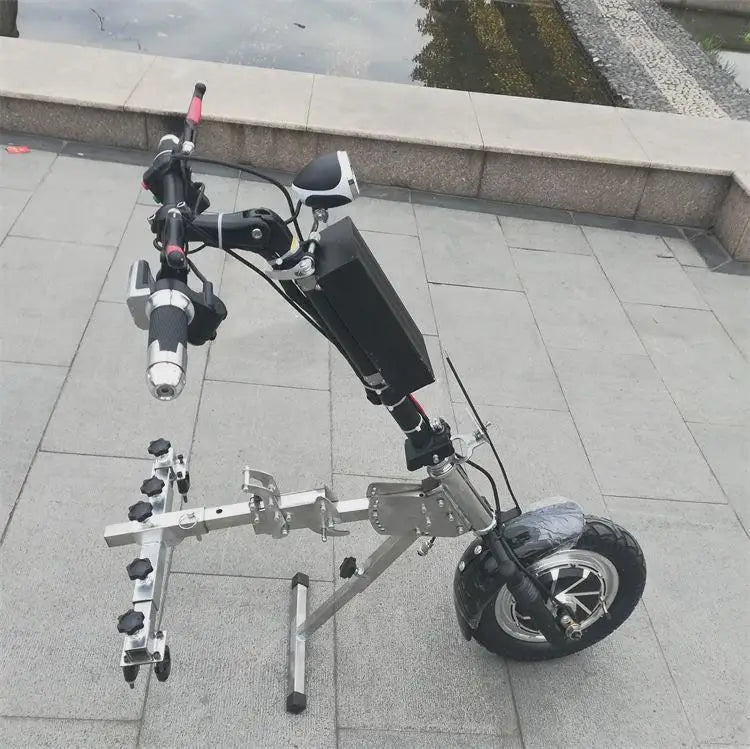 Disabled front wheelchair Stainless steel connector Electric vehicle head Traction bracket Upgraded double disc brake with code