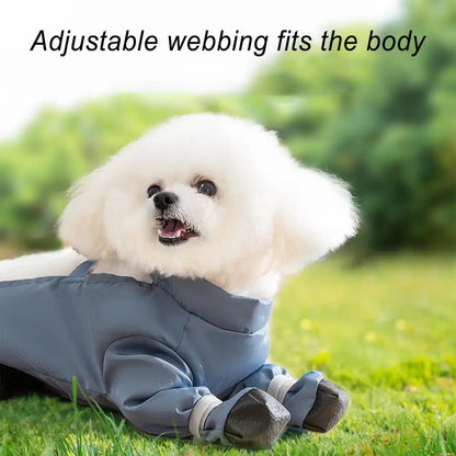 Waterproof Dog Boots With Suspenders Adjustable Anti-Fall Dog Pet Boots Dirty-Proof Pet Shoes For French Bulldog Poodle