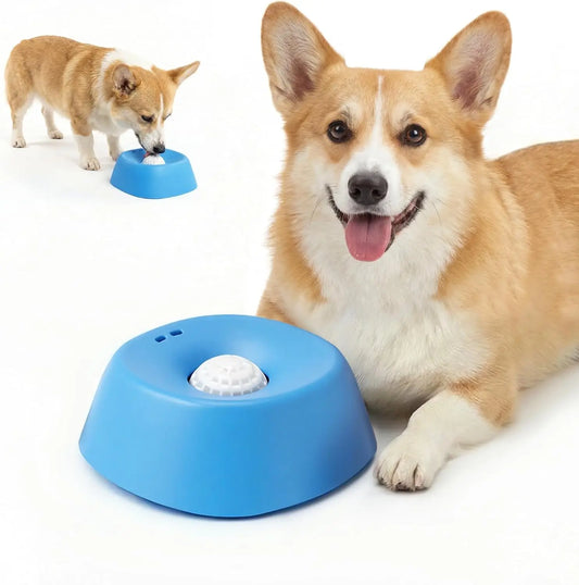 Slow Feeder Dog Bowls, Lick Sphere Puzzle Feeder for Liquid Treats, Non-Spill Pu