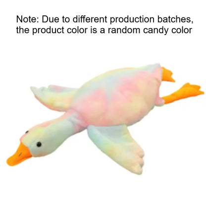 1pc 50cm Soft Duck: Colorful tie dye cat and dog plush toy, upgraded version (embroidered eyes+no zipper design), companion dog