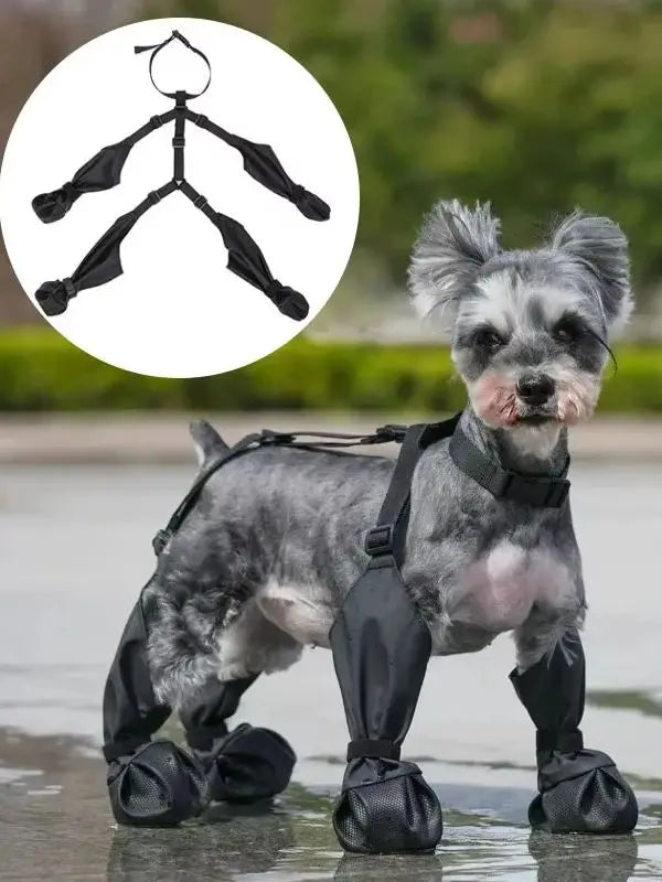 Waterproof Dog Shoes Adjustable Outdoor Walking Non-Slip Soft Dog Boots Bulldog Paw Protection Rainy Day Pet Breathable Shoes