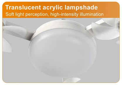 Ceiling Fan Light Drone E27 3/4 Head 2-in-1 Design Fan Lighting Bulb with Remote Control AC85-265V for Home Restaurant Bedroom
