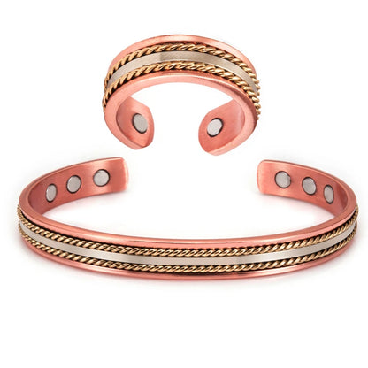Woven Copper Magnetic Bracelet Ring Magnetic Copper Bracelets Adjustable Pure Co