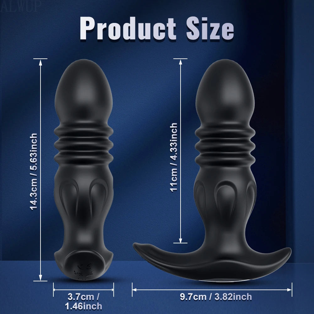 Male Thrusting Prostate Massager Vibrator for Men Gay Anal Plug APP Control Telescopic Butt Plug Female Sex Toy for Adult