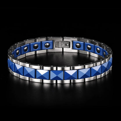 ARADOO Premium Ceramic Titanium Steel Bracelet for Men Women with Hematite Magne