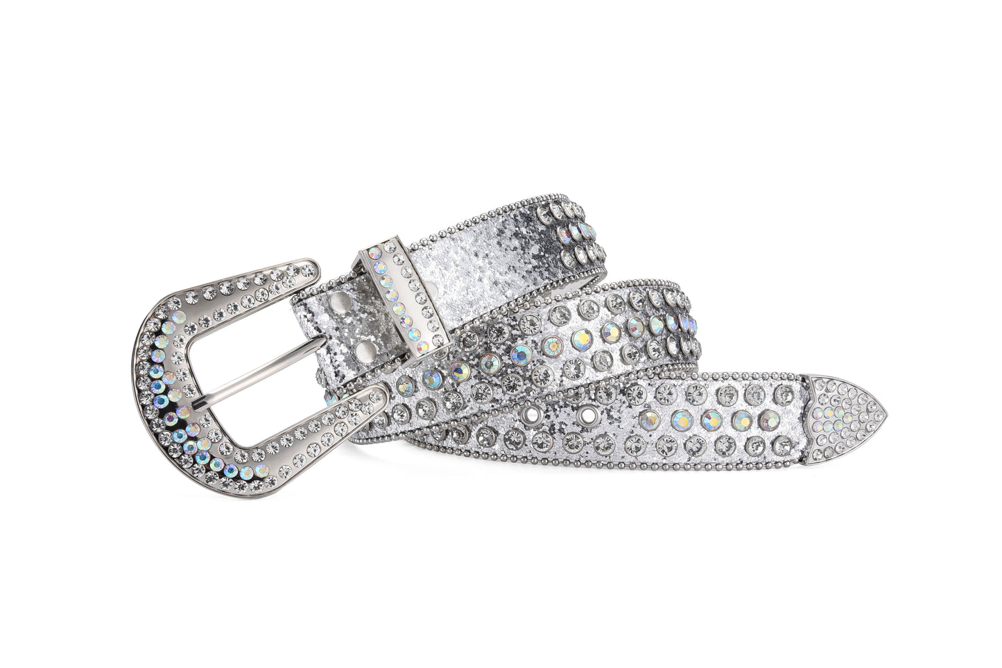 Men's Jeans Rhinestone Large Size Belt Women's Belt Western Denim Shiny Rivet Design Leather HipHop Punk Rock Y2K Style Belt