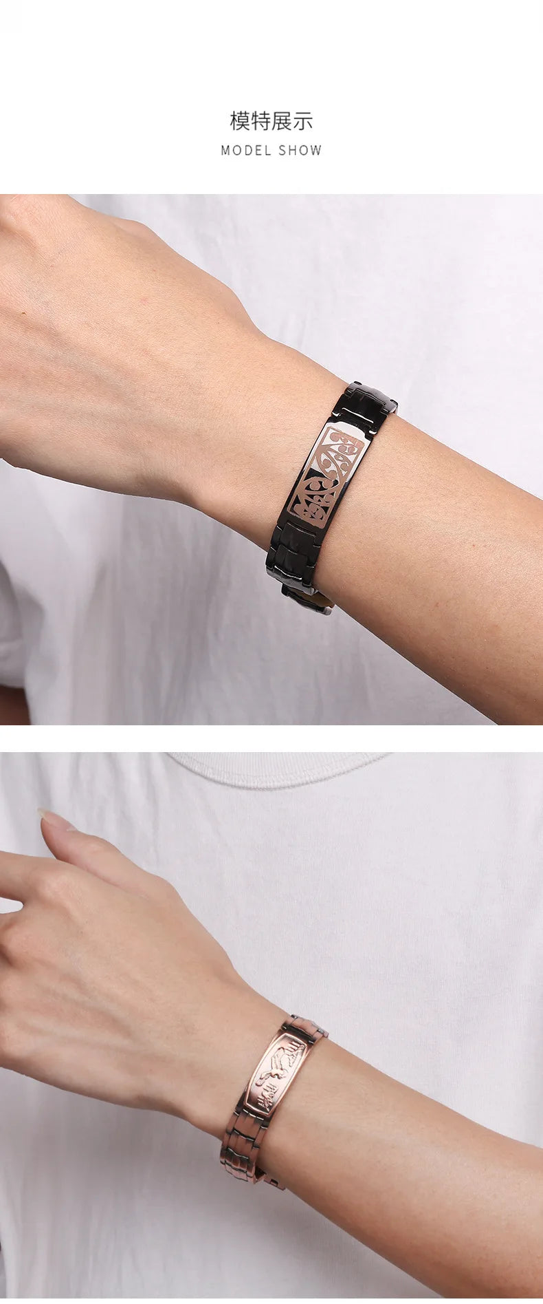 Eagle double row magnetic copper bracelet red copper with curved piece turtle back copper magnetic bracelet