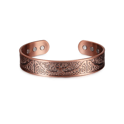 Vinterly Pure Copper Bracelet Yggdrasil Viking Adjustable Magnetic Bangles Arthr