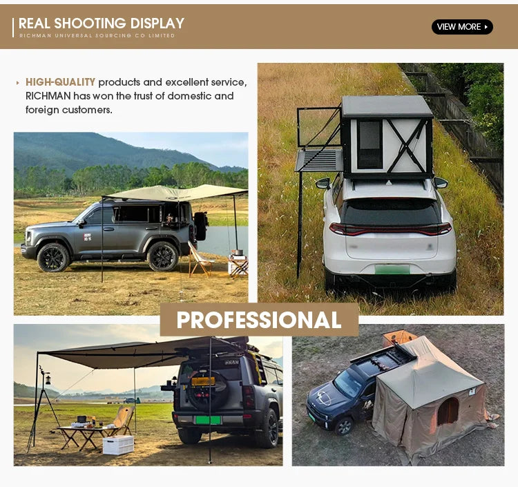 Aluminium Alloy Waterproof Rooftop Tent for Outdoor Camping SUV Car Roof Racks 2-3 People Capacity Hard Shell Top Roof
