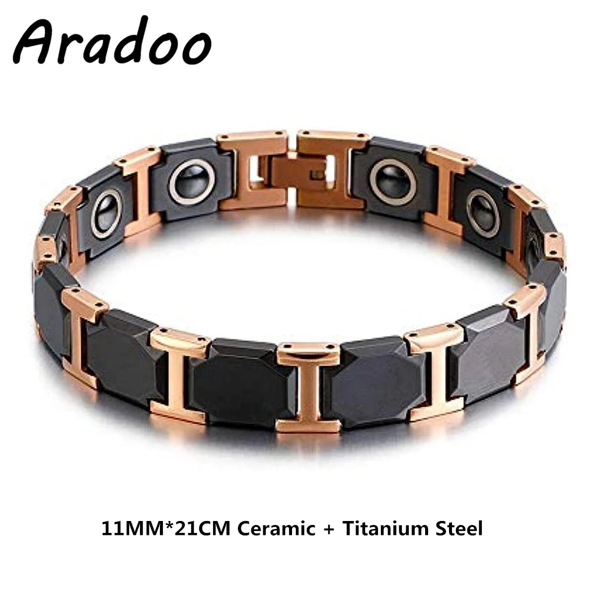 ARADOO Classic Dreamy Blue Ceramic Titanium Steel Bracelets Strap Buckle Design