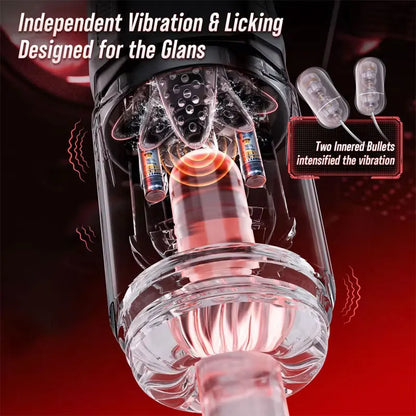 Automatic Rotating Vibrating Male Masturbator Penis Pump Thrusting Licking Sex Machine Stroker Pocket Pussy Sex Toys for Men 18+