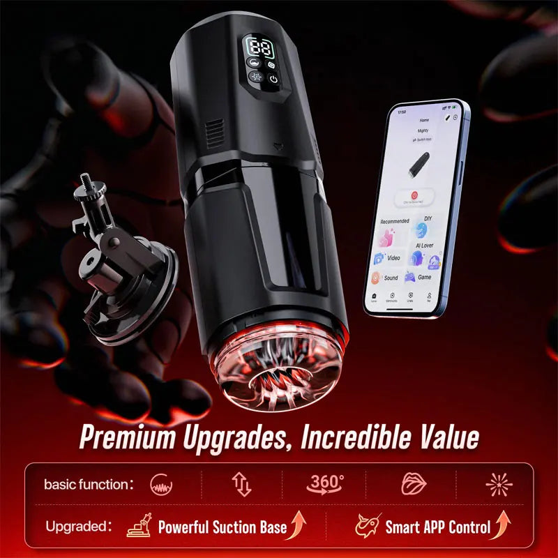 Automatic Rotating Vibrating Male Masturbator Penis Pump Thrusting Licking Sex Machine Stroker Pocket Pussy Sex Toys for Men 18+