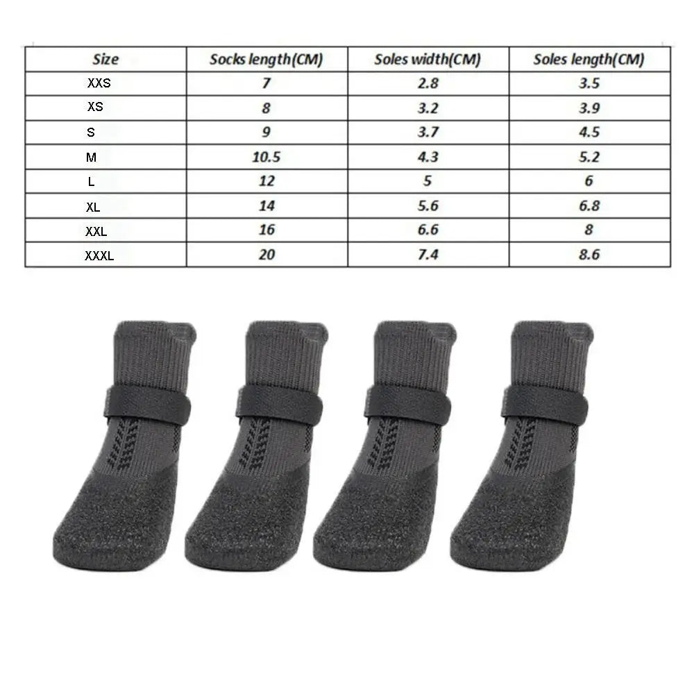 4pcs Casual Waterproof Pet Socks Shoes Anti-dirty Non-slip Dog Shoes Breathable Dog Paw Protector Outdoor