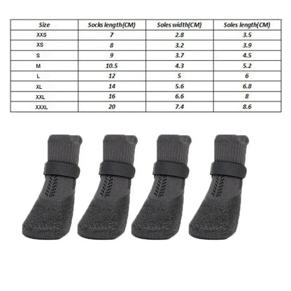 4pcs Casual Waterproof Pet Socks Shoes Anti-dirty Non-slip Dog Shoes Breathable Dog Paw Protector Outdoor