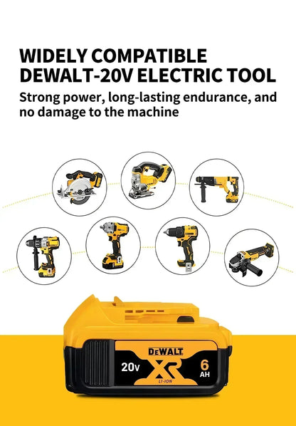 DeWalt 20V Replacement Battery – 2Ah, 5Ah, 6Ah & 9Ah Li-Ion | Compatible with DCB200, DCB205, DCD & DCF Series