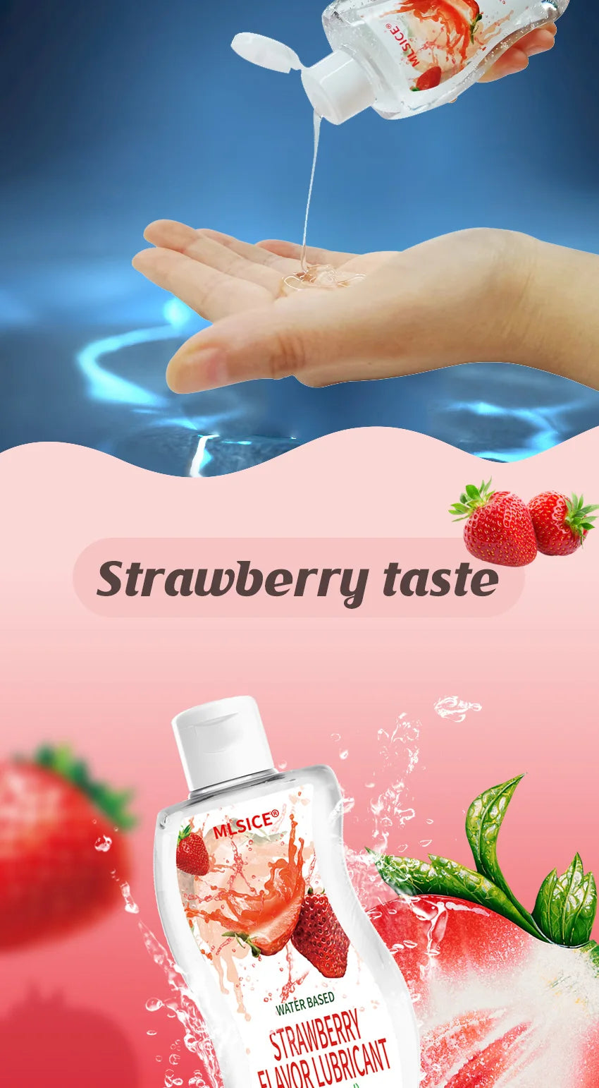 Fruit water-soluble lubricantion Water Based Gel Lubricats Sex intimate For Adults Men Women Gay body Sexy Strawberry fragrance