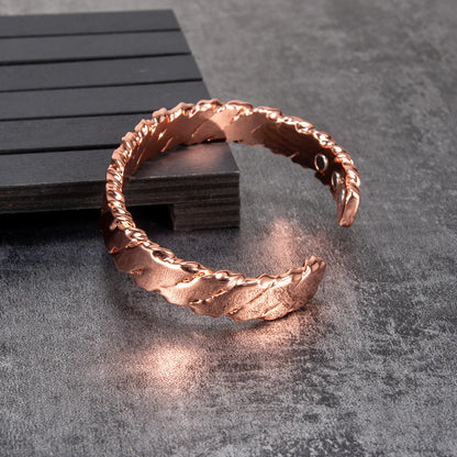 Pure Copper Magnetic Bracelet Arthritis Twisted Adjustable Cuff 12mm Magnetic Ba
