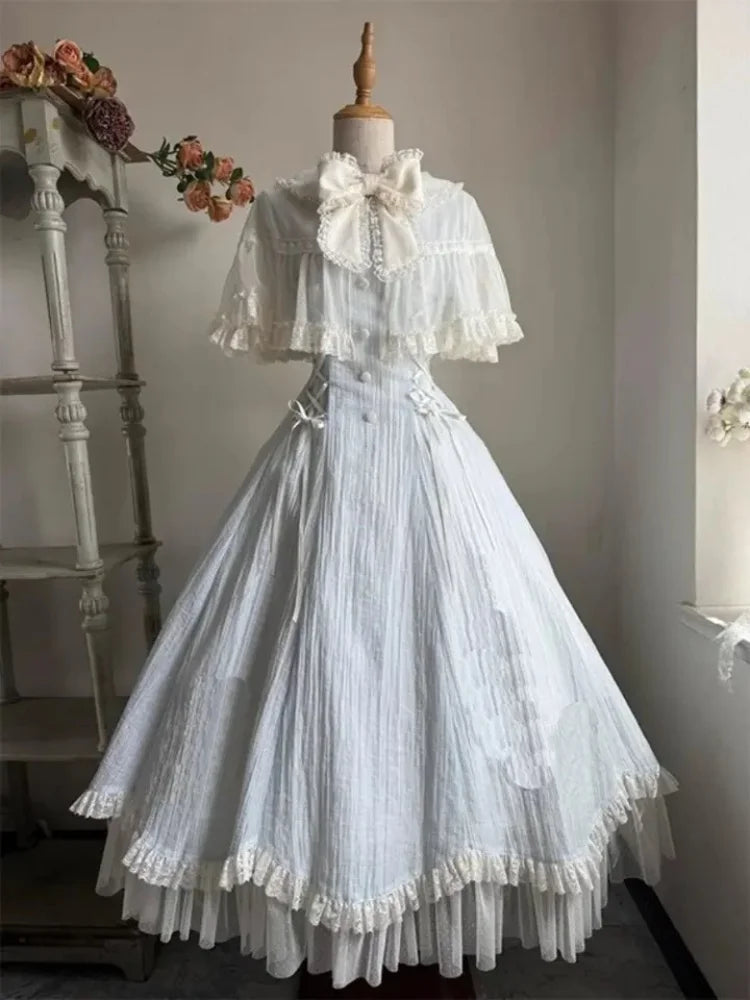 2025 Autumn New Women's Midi Dress French Vintage Lace Evening Gown Romantic Fairy Princess Style Elegant Party Formal Wear