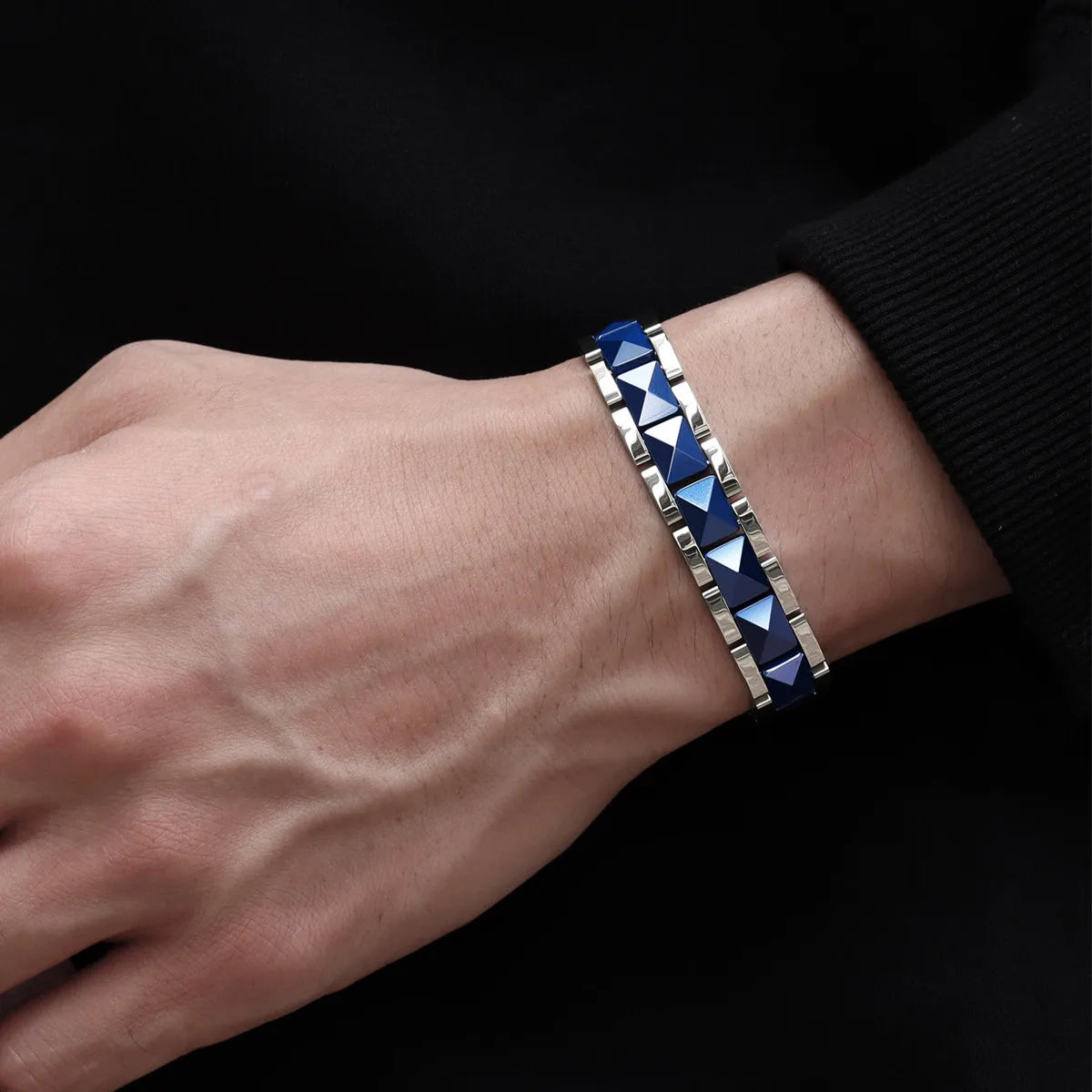 ARADOO Premium Ceramic Titanium Steel Bracelet for Men Women with Hematite Magne