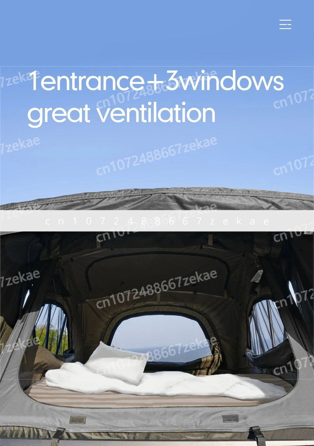 Wild Land Entry Level Tent Car Roof Top Tent Light Weight Camping Roof Tent Camping outdoors Camper Trailer with Roof