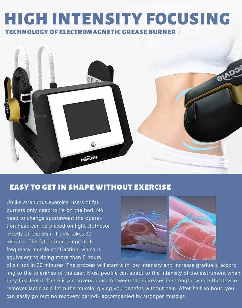2 in 1 MECAVIE Muscle Builder Slimming Trainer Features 6500W Body Contouring Buttock Lifting Fitness Equipment