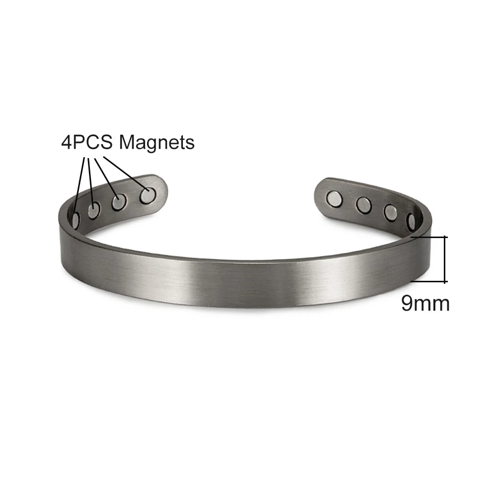 Pure Copper Bracelets for Women Silver Color Adjustable Cuff Magnetic Bangles Ar