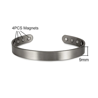Pure Copper Bracelets for Women Silver Color Adjustable Cuff Magnetic Bangles Ar