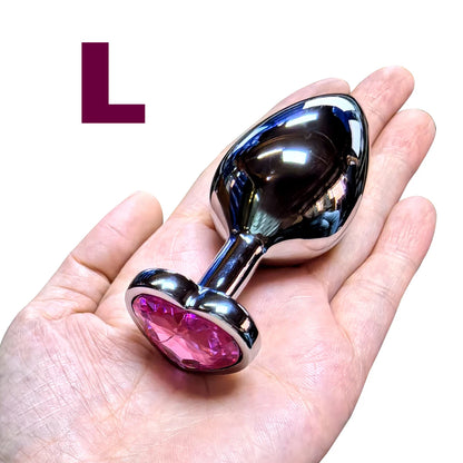 Metal Anal Plug Heart Crystal Beginner To Expert 5 Size Butt Plug Adult Toy Tail Female/Male Dildos Sex Toys Couples Adults Game
