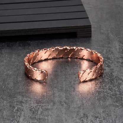 Pure Copper Magnetic Bracelet Arthritis Twisted Adjustable Cuff 12mm Magnetic Ba