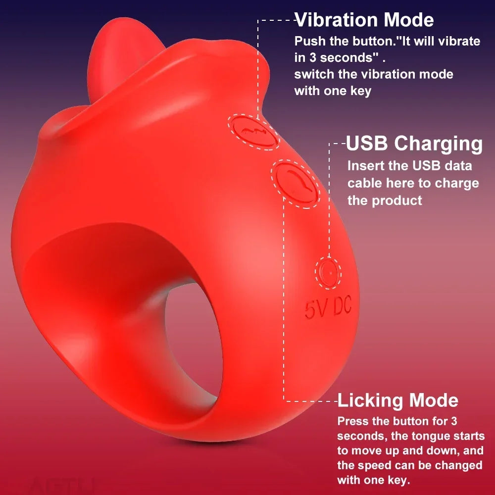 Vibrator Licking Tongue Sex Toy for Women Clitoral Nipple Vagina Stimulator Orgasm Blowjob Female Masturbation Tools Adult Goods